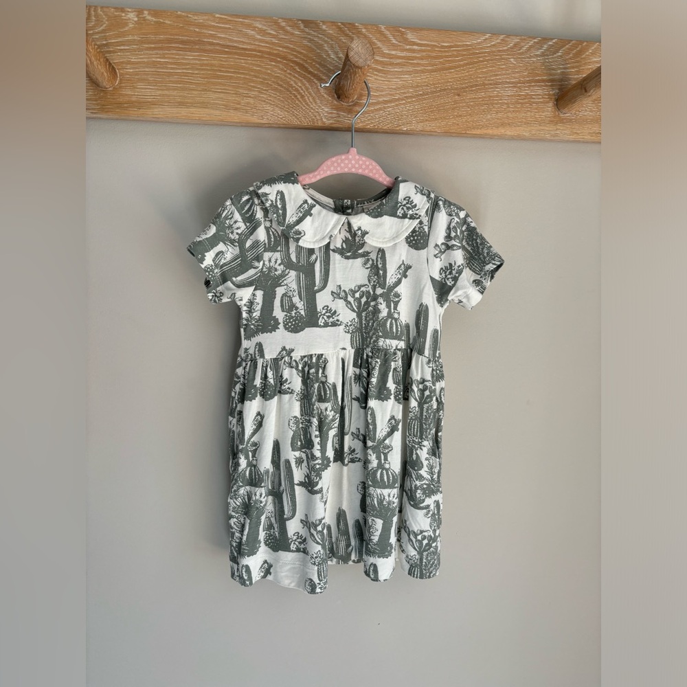 Kate Quinn Short Sleeve Peter Pan Dress - Jadeite Cactus, Bamboo